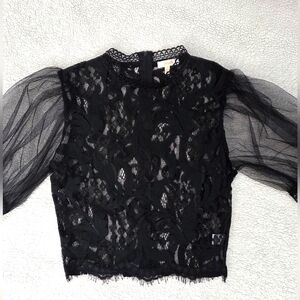 EUC Elegant Black Lace Top, Size S